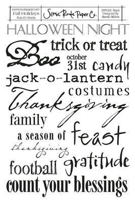 Scenic Route - Fall Holidays rub-ons  (sold in 3's)
